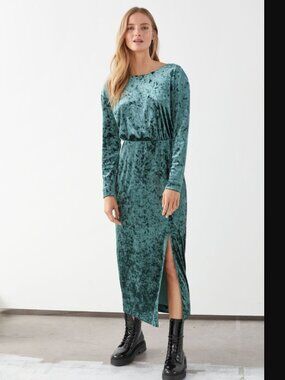 & Other Stories Crushed Velvet Maxi Dress Size 0 Like New